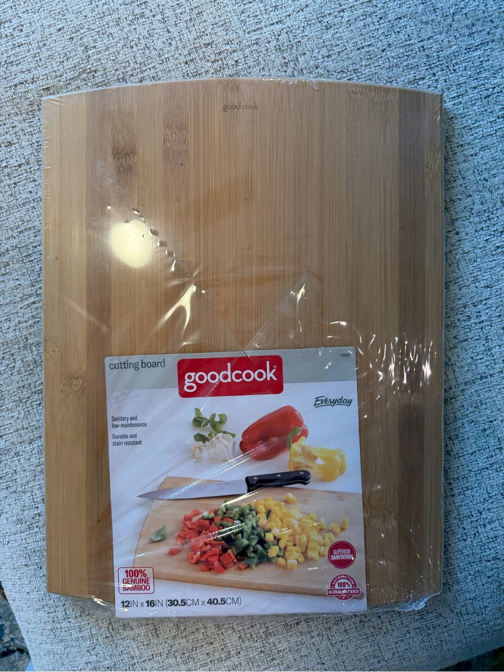 GoodCook Everyday Bamboo Cutting Board 11.5 x 15.5” Large Rectangle Easy Clean